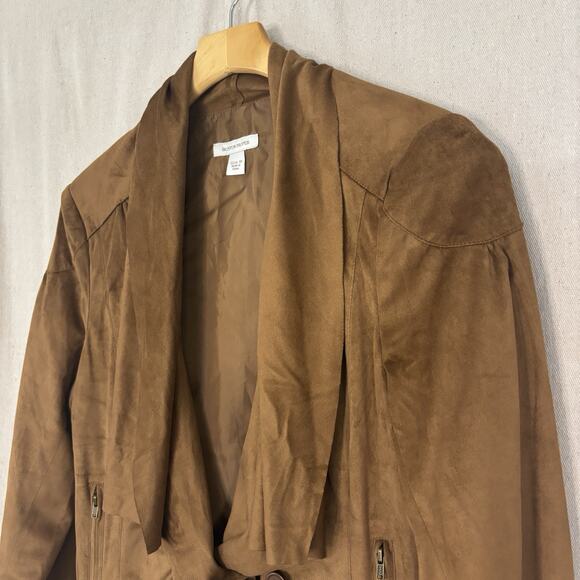 Boston Proper Womens Boho Folk Faux Suede Cropped Jacket Size 10 Tan Brown Indie - Picture 7 of 9